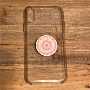IPhone XR Clear case with pop sock it